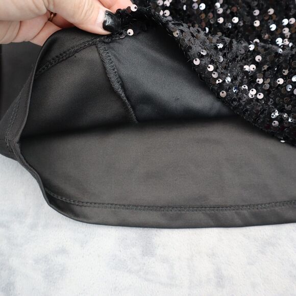 Kimcine Dress Womens M Black Strapless Sequin Design Above the Knee Length - Picture 7 of 11